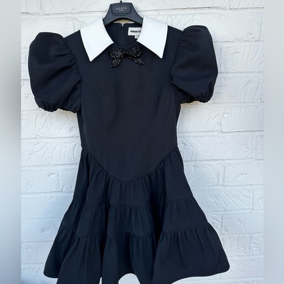 New Shushu/Tong Black Beaded Bow Minidress Size Small - Picture 2 of 16